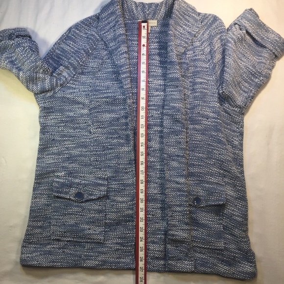 Appleseed’s blue woven open front jacket sz L - Picture 6 of 8